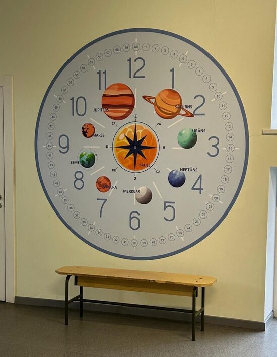 CLOCK - COMPASS (wall sticker)