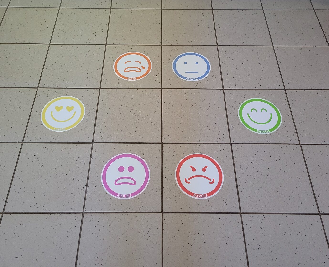 Laminated floor stickers Emotion faces Emoji BigGames.lv