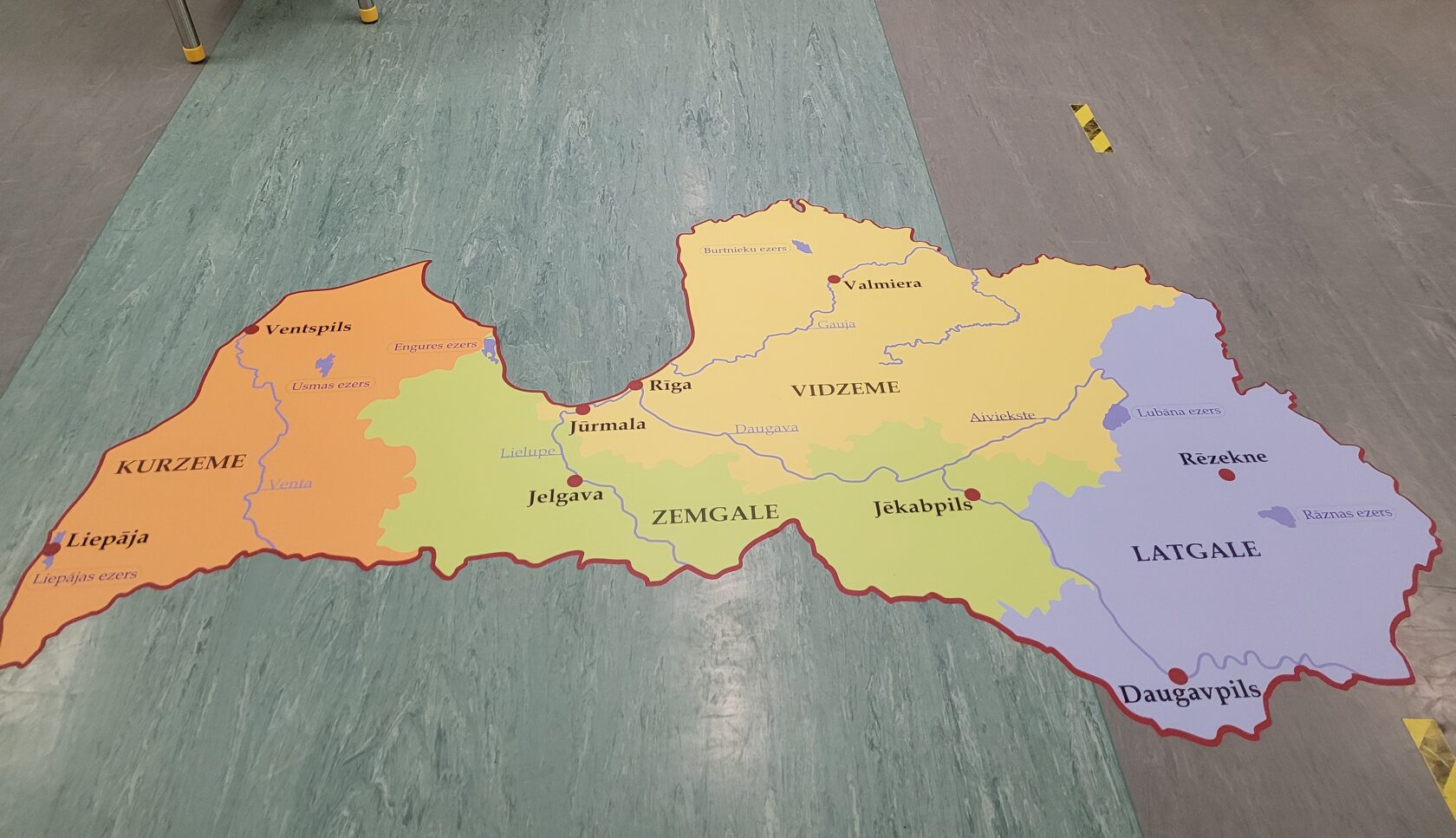 Map of Latvia Educational floor sticker Floor stickers for kindergarten Stickers for school
