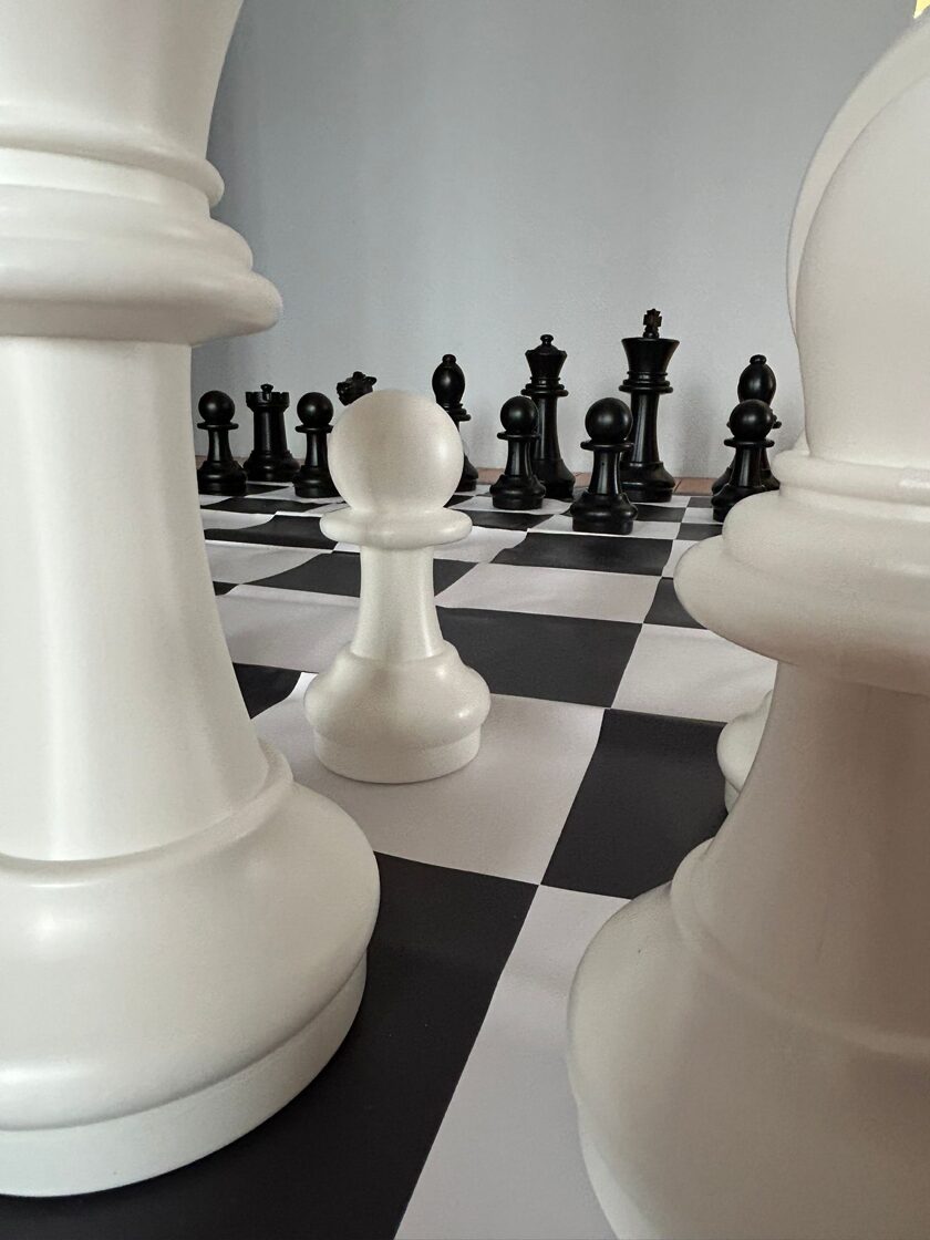Yard chess. Large Chess. Gigant chess. Garden chess. 