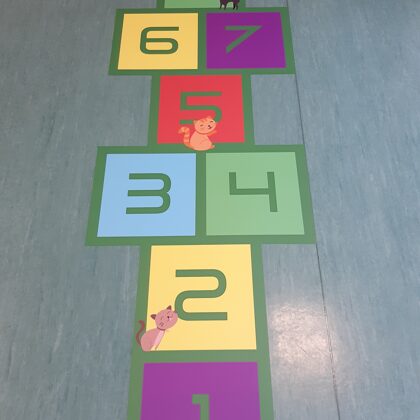 Floor stickers. Stickers for kindergartens. Floor hopscotch. Floor stickers for schools. Educational