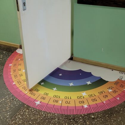 Laminated floor sticker. Educational floor stickers. Protractor. Floor stickers. Stick