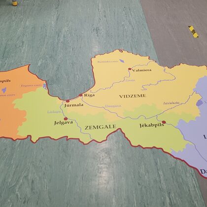 Map of Latvia Educational floor sticker Floor stickers for kindergarten Stickers for school
