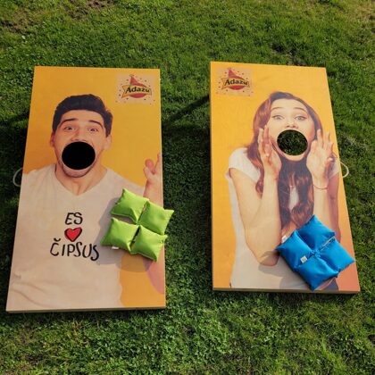 Personalizētas lielās spēles Lielo spēļu izgatavošana Cornhole BigGames.lv